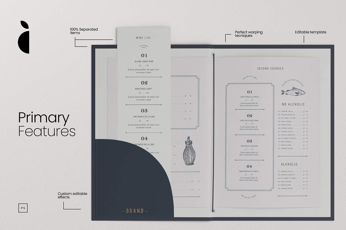 Restaurant Menu & Brand Mockup kit, a Books & Magazine Mockup by Catkie - Digital Art (Photo 2 of 9)