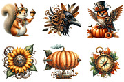Watercolor Steampunk Autumn Clipart, a Seasonal Illustration by DreamArtGraphic (Thumbnail 3 of 7)