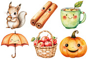 Kawaii Cozy Fall Autumn Clipart, an Illustration by Pixels.Craft (Thumbnail 3 of 7)