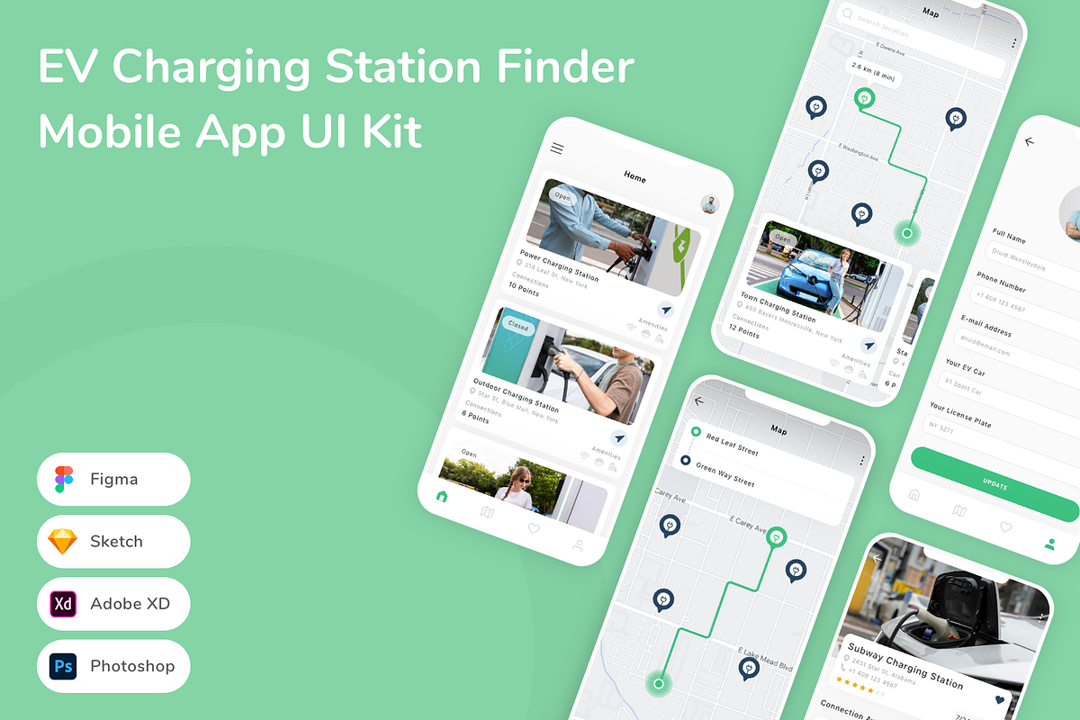 EV Charging Station Finder UI Kit, an UI Kit Template by Betush