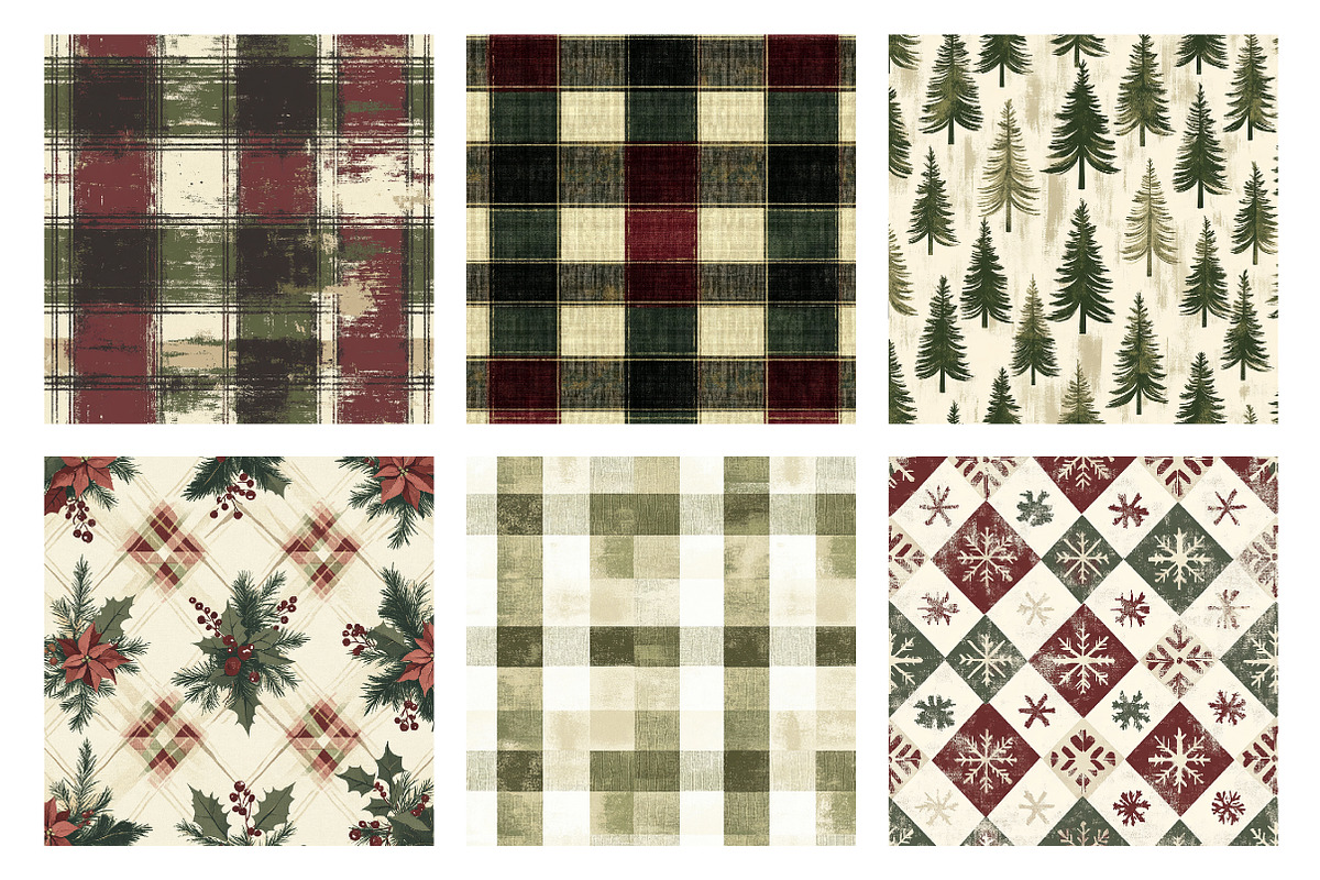 Cozy Christmas Digital Paper, a Pattern Graphic by SinaCreation (Photo 2 of 5)