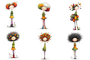 Quirky Holly Girl Clipart, an Illustration by CreationArt (Thumbnail 6 of 6)