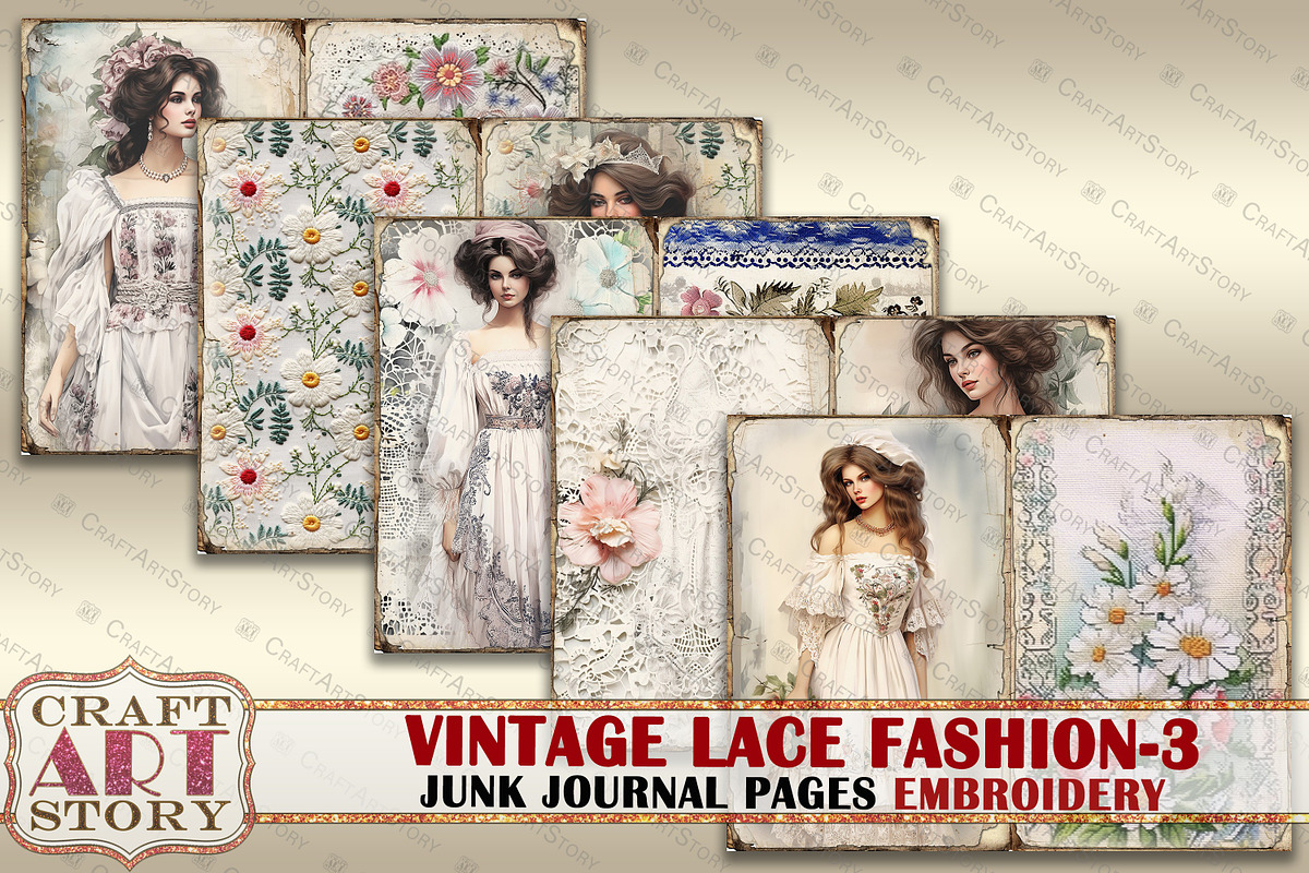 Lace fashion Junk Journal Kit part 3, a Person Illustration by CraftArtStory (Photo 3 of 6)