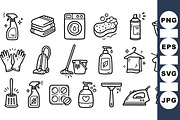 Household Cleaning Tools Set, an Illustration by designvectx (Thumbnail 1 of 3)