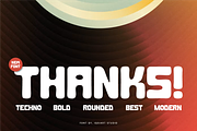 Mosaxe - Techno Round Font, a Sans Serif Font by Iqsiart Studio (Thumbnail 7 of 7)