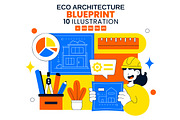 10 Eco Architecture Blueprint, a Person Illustration by denayunebgt (Thumbnail 1 of 4)