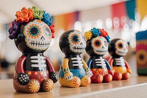 Calavera figurines Día de Muertos, a Photo by rarrarorro