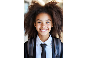 Young african female student smiling, a School & Education Photo by Lermont51
