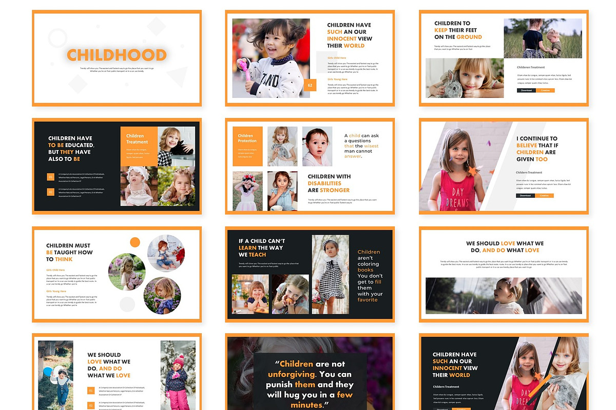 Childhood- Powerpoint Template, a Presentation Template by AQR Studio