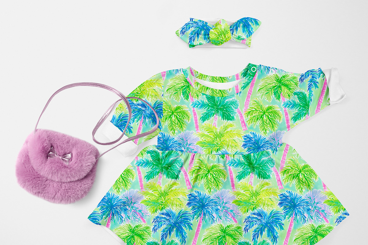 Seamless Preppy Palm Tree Patterns, a Pattern Graphic by The Preppy Artist