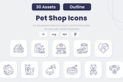 Pet Shop Outline Icons Set, an Outline Icon by graficonstuff (Thumbnail 1 of 5)