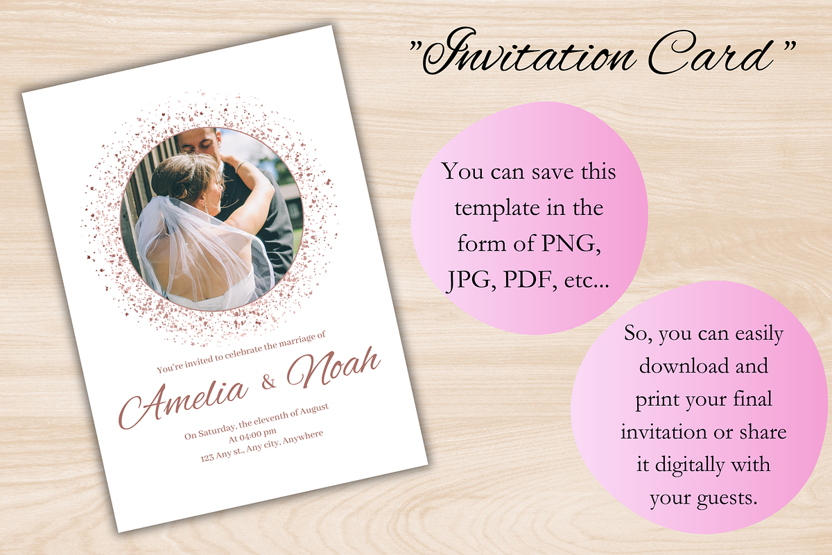 Glitter Wedding Invitation Template, an Invitation Template by Talentex Invitations (Photo 2 of 4)