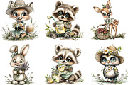 Summer Woodland Animals Clipart, an Illustration by Designking (Thumbnail 4 of 5)