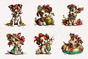 Whimsical Summer Dogs Clipart Bundle, an Illustration by CreationArt (Thumbnail 6 of 7)