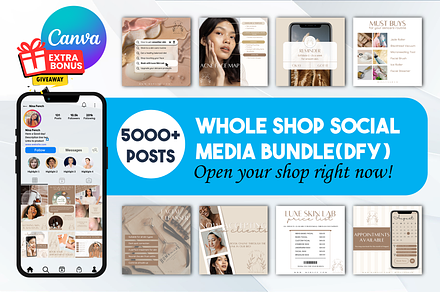 WHOLE SHOP BUNDLE TEMPLATE (FOR YOU), a Social Media Template by DigitAuras