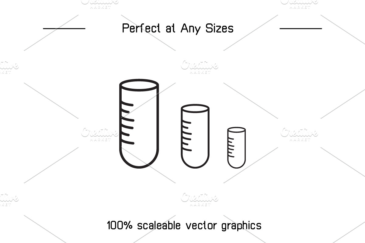 Lab Glassware Tube Flask Icons, an Outline Icon by Designfour (Photo 7 of 7)