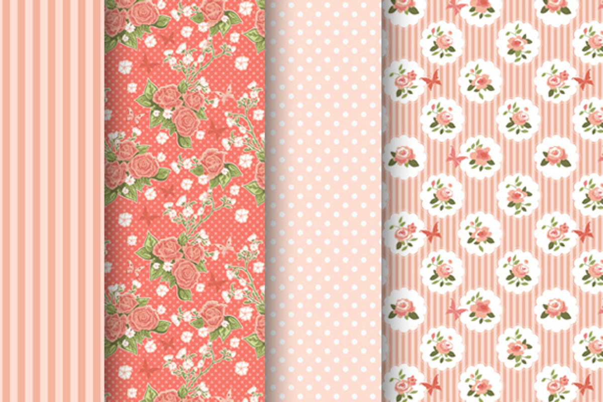 Romantic floral papers. preview 4