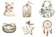 Boho baby watercolor clipart, an Illustration by Watercolor design (Thumbnail 3 of 5)