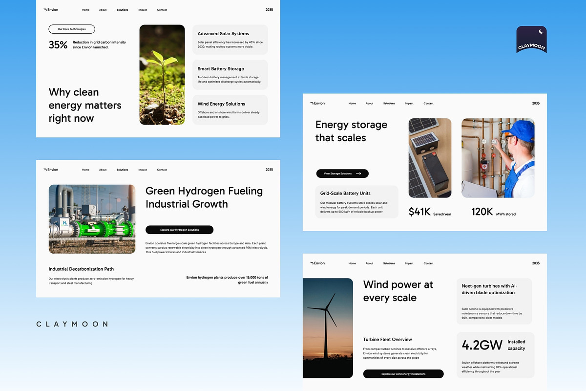 Clean Energy Pitch Deck, a Presentation Template by Claymoon Lab (Photo 4 of 7)