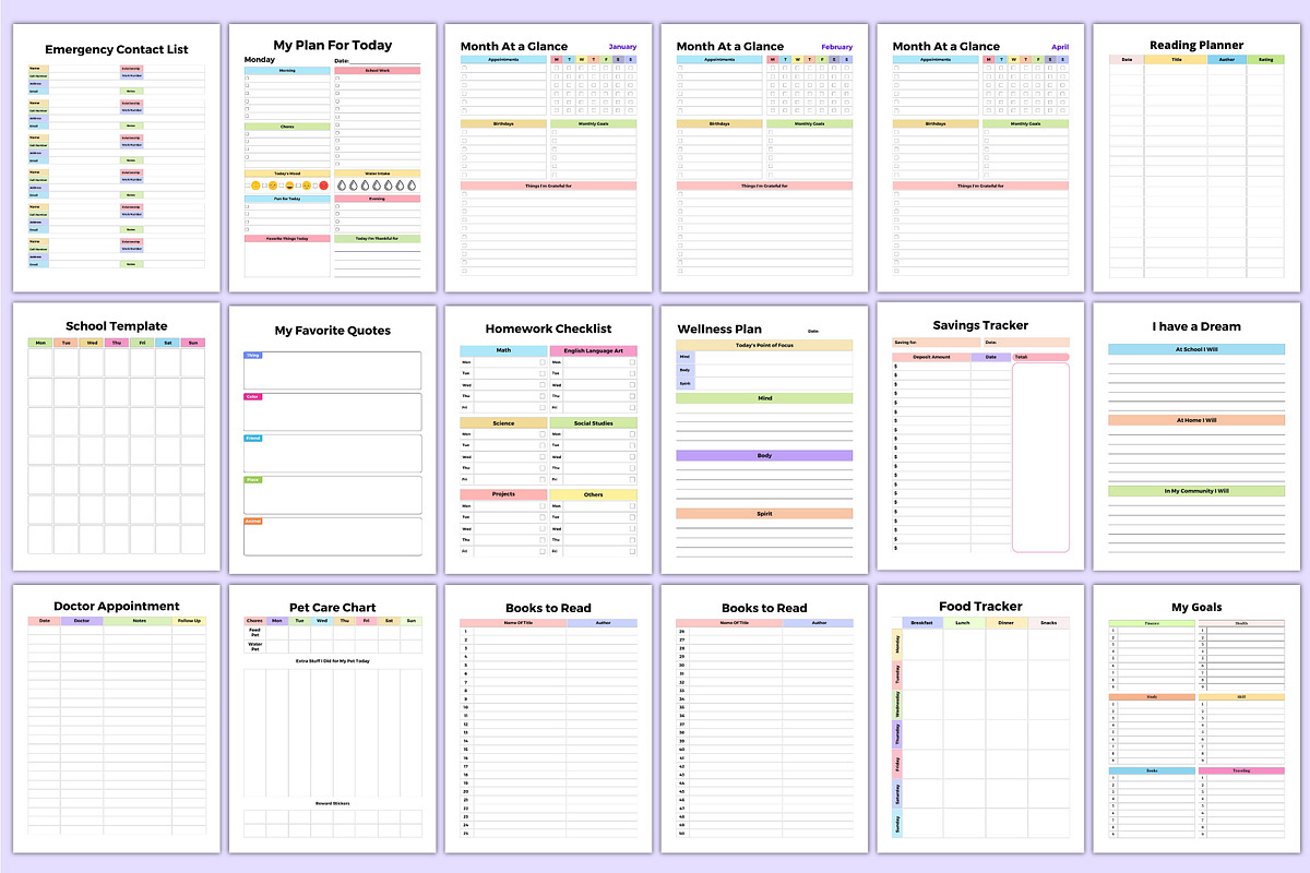 Ultimate Planner Sheets Bundle Canva, a Stationery Template by Mustafiz (Photo 4 of 9)