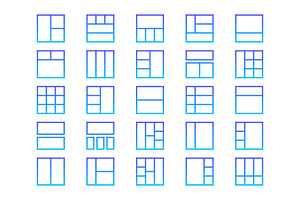 50 Layout Line Gradient Icon Set