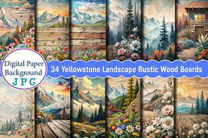 Yellowstone Landscape Rustic Wood, a Background Photo by Wow Magic