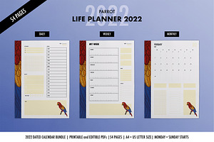 Parrot Life Planner 2022