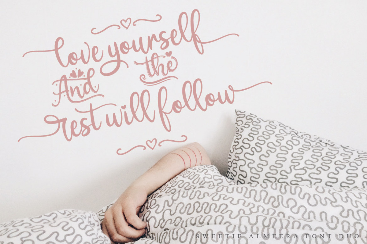 Sweetie Almeera Font Duo, a Script Font by Almeera Std (Photo 7 of 11)