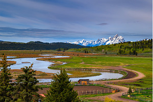 Snowy Grand Teton Mountains and