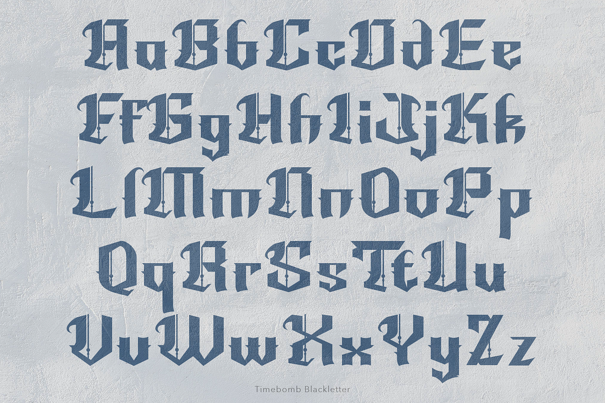 Timebomb Blackletter, a Blackletter Font by madeDeduk (Photo 3 of 14)