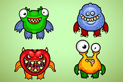 Set of Four Funny Monsters, an Illustration by yuanden graphics (Thumbnail 5 of 5)