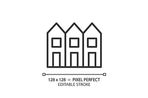 Townhouse pixel perfect linear icon, an Icon by IMG Visuals