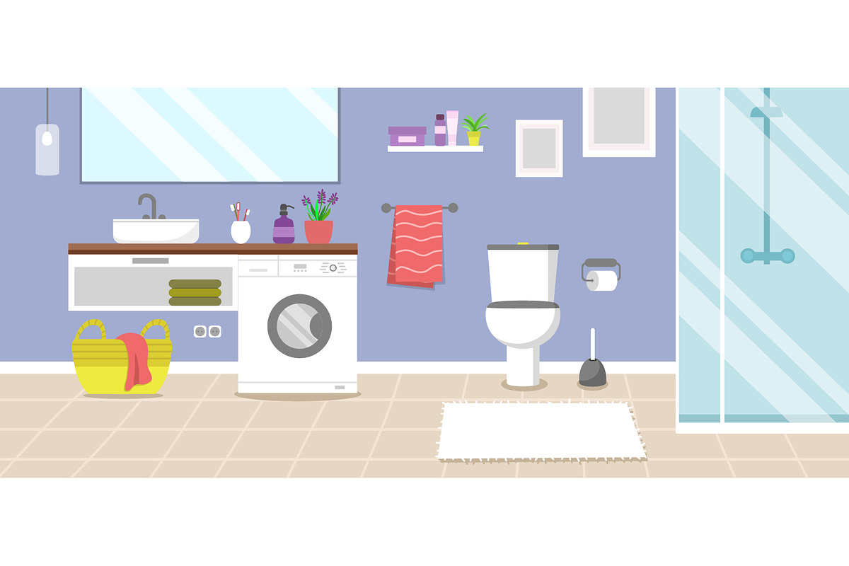 Modern 3 room apartment vector, an Object Illustration by Olena Halahan (Photo 3 of 4)