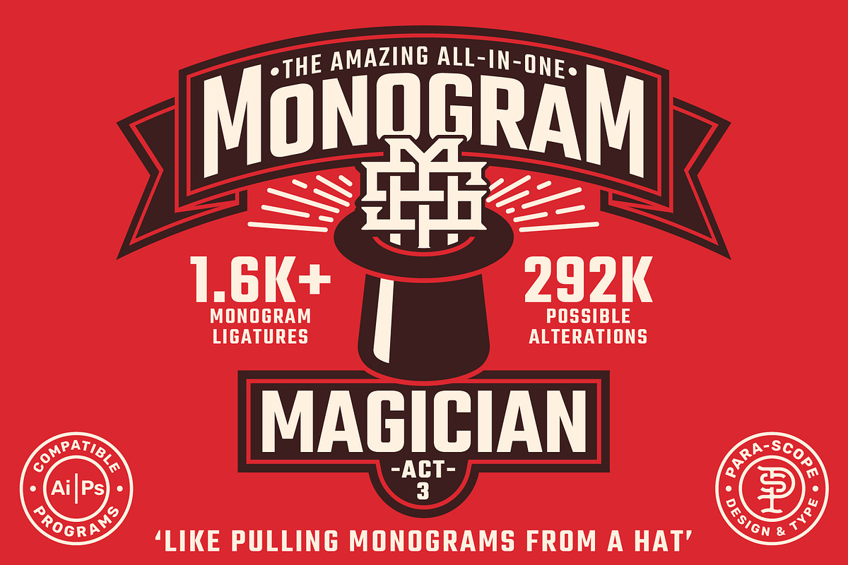 MONOGRAM-MAGICIAN-ACT3, a Symbol Font by Para-Scope Design (Photo 1 of 11)