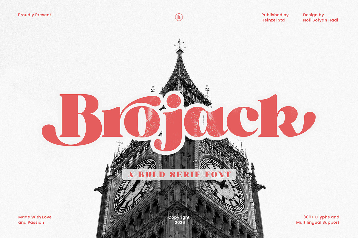 Brojack Bold Retro Serif Font, a Serif Font by Heinzel Std (Photo 1 of 13)
