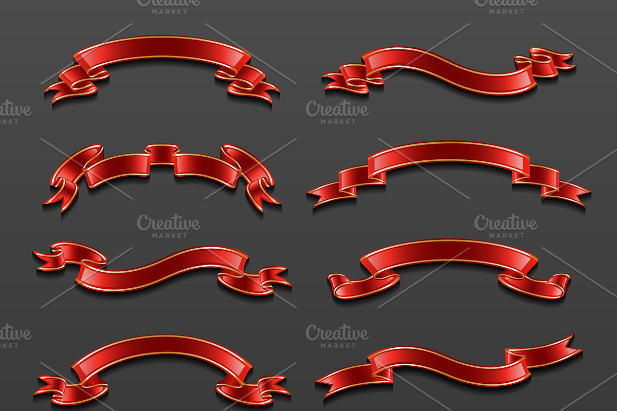 Set of ribbon banners, a Templates & Theme by Absent A
