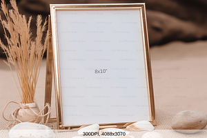 8x10 Table Sign Gold Frame Mockup