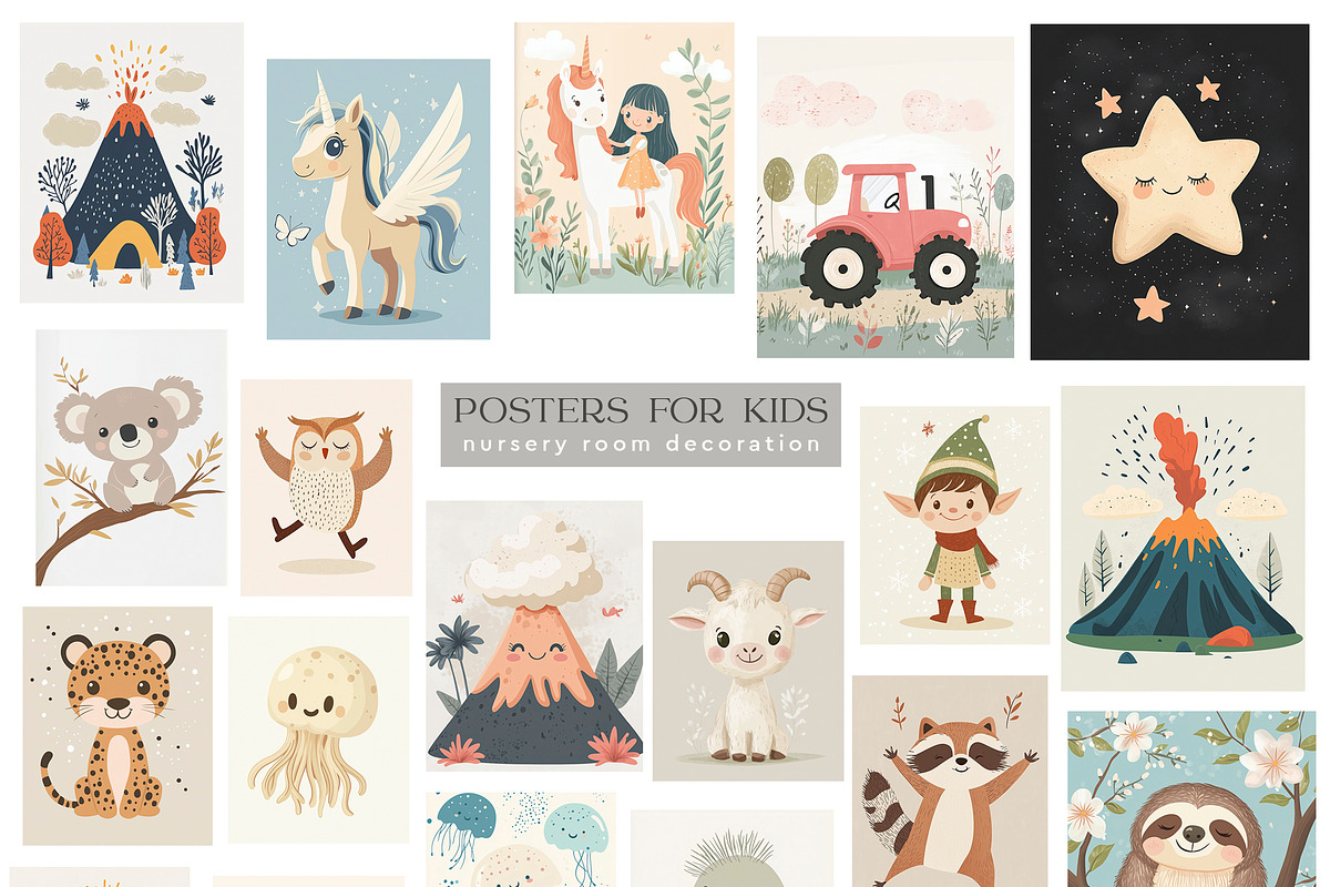 Cute Posters For Kids. Nursery Room., a Graphic by Designwork (Photo 9 of 9)