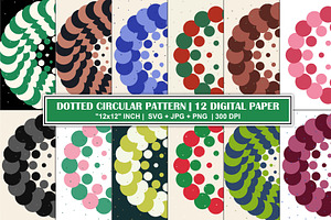 Colorful Dotted Circular Pattern Set, a Pattern Graphic by Gfx Expert Team