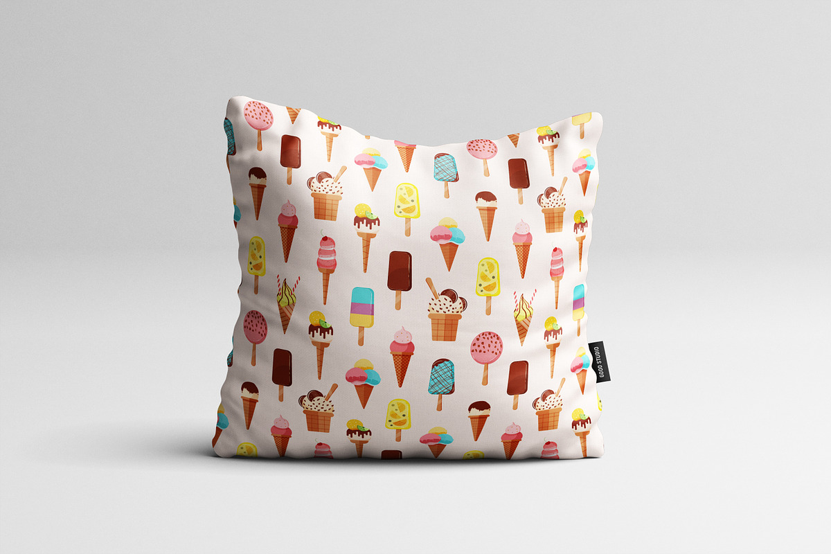 Ice cream set + seamless pattern, a Food Illustration by Good Studio (Photo 6 of 7)