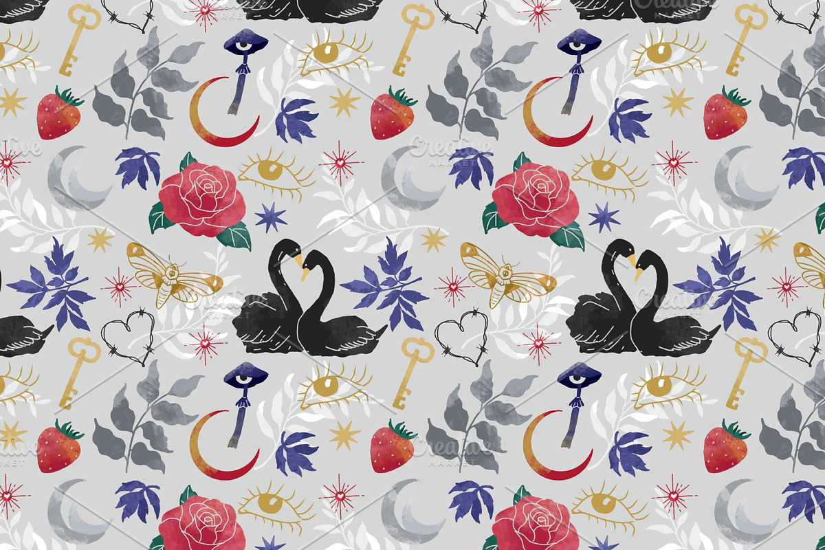 8 seamless esoteric patterns, a Decorative Illustration by SvetaDraws (Photo 8 of 11)