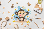 Cartoon Monkey. Tshirt, PNG., an Animal Illustration by KENO Mascots (Thumbnail 3 of 3)