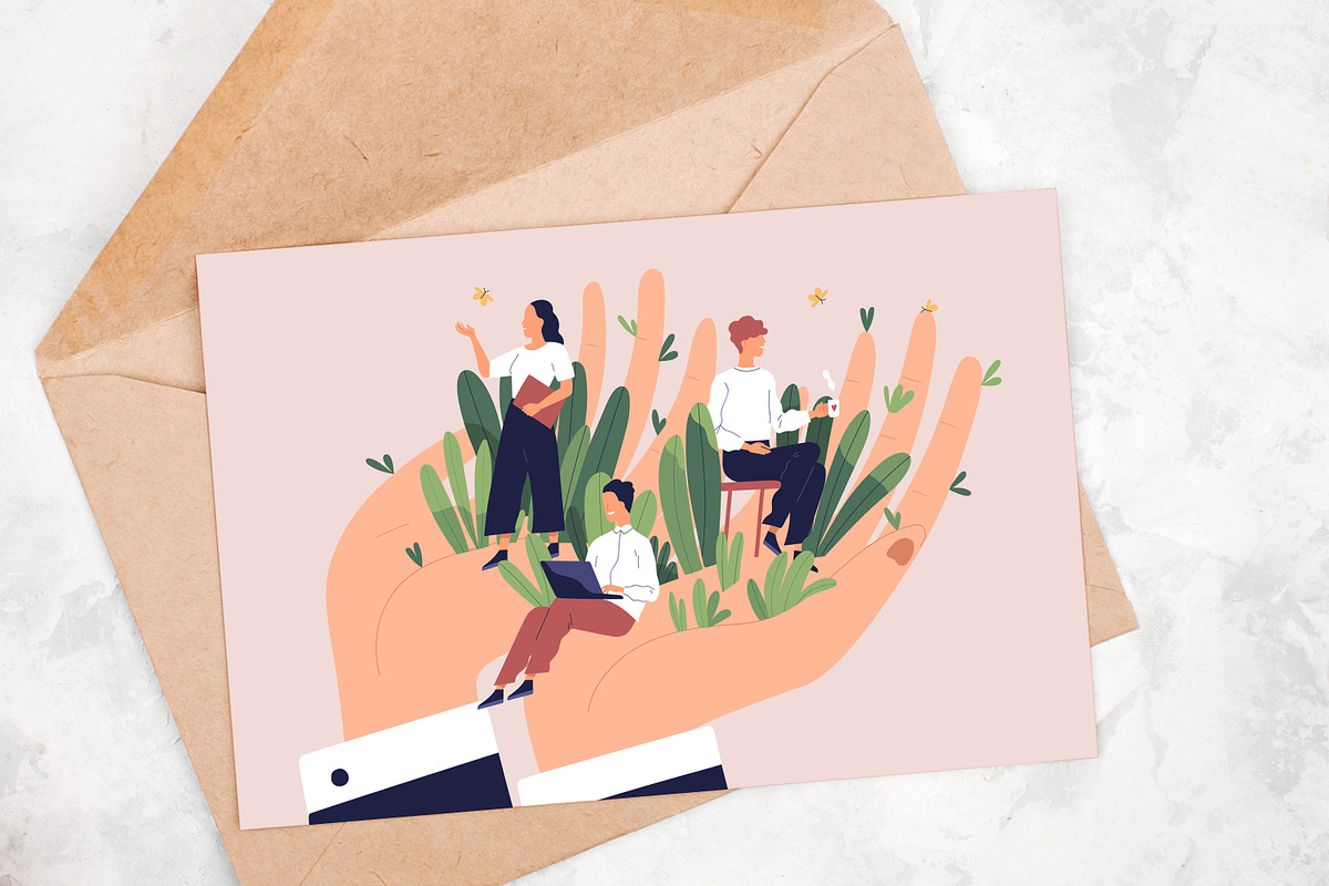 Concept of employee care, support, a Person Illustration by Good Studio