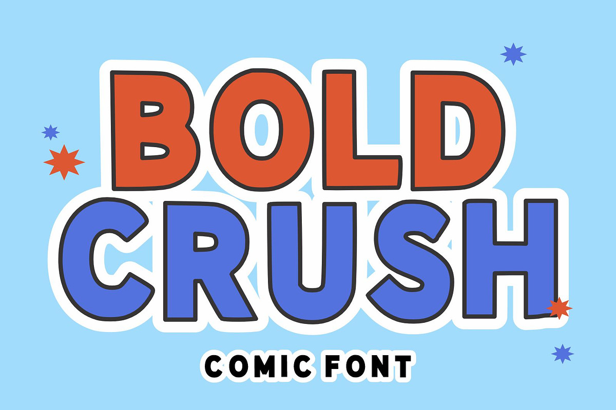 Bold Crush – Playful Comic Font, a Sans Serif Font by Fourteen Letter (Photo 1 of 6)