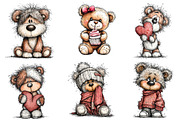 Valentine's Teddy Bear Clipart, an Illustration by Dream Creation (Thumbnail 5 of 7)