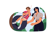 Happy people on swings in nature set, a Person Illustration by PaperTrident (Thumbnail 5 of 7)