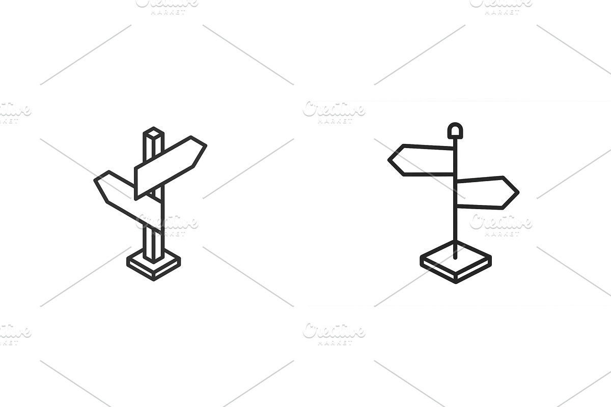 Directional signs stand prominently, an Object Illustration by ZinetroN