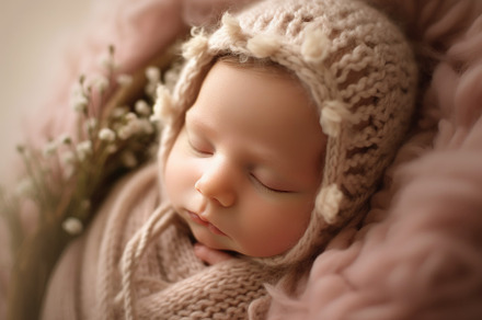 A photograph showing the innocence and purity of a newborn baby, a Person Photo by designvectx