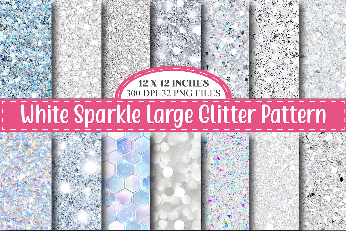 White Sparkle Large Glitter Paper, a Pattern Graphic by designcity5 (Photo 1 of 5)