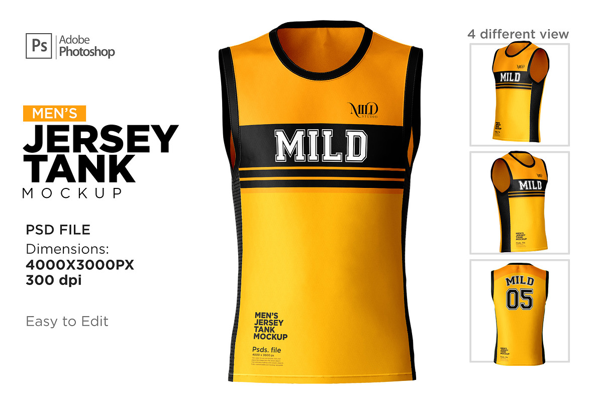 Tank top Jersey Set Mockup, a Hoody Mockup by Mildstudio (Photo 1 of 7)